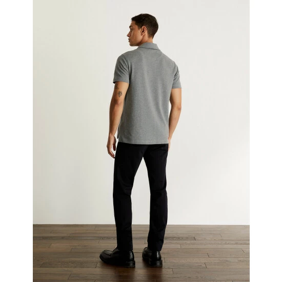 JAEGER Pure Cotton Pique Polo Shirt Men Green 5 JAEGER Pure Cotton Pique Polo Shirt Men Green - Image 5