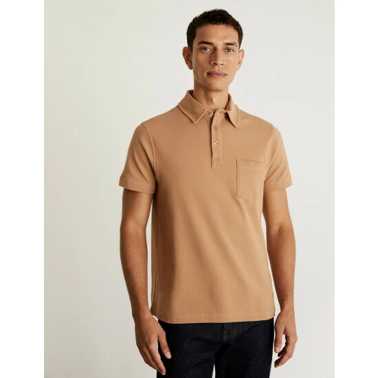 JAEGER Pure Cotton Pique Polo Shirt Men Green 8 JAEGER Pure Cotton Pique Polo Shirt Men Green - Image 8