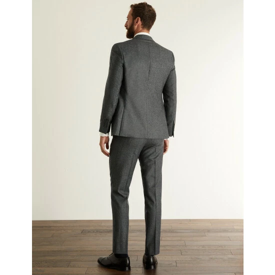 JAEGER Slim Fit Wool Flannel Puppytooth Jacket Men Charcoal Mix 5 JAEGER Slim Fit Wool Flannel Puppytooth Jacket Men Charcoal Mix - Image 5