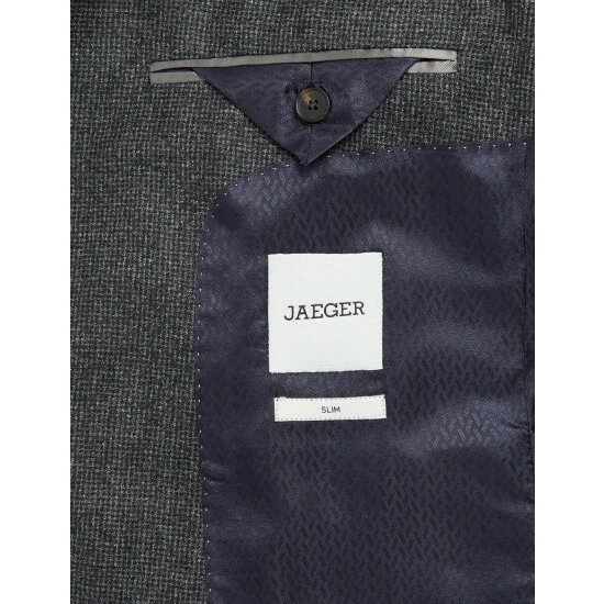 JAEGER Slim Fit Wool Flannel Puppytooth Jacket Men Charcoal Mix 10 JAEGER Slim Fit Wool Flannel Puppytooth Jacket Men Charcoal Mix - Image 10