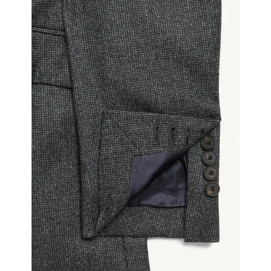 JAEGER Slim Fit Wool Flannel Puppytooth Jacket Men Charcoal Mix 11 JAEGER Slim Fit Wool Flannel Puppytooth Jacket Men Charcoal Mix - Image 11