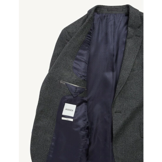 JAEGER Slim Fit Wool Flannel Puppytooth Jacket Men Charcoal Mix 12 JAEGER Slim Fit Wool Flannel Puppytooth Jacket Men Charcoal Mix - Image 12