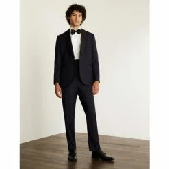 JAEGER Tailored Fit Pure Wool Shawl Tuxedo Jacket Men Navy -JAEGER Shop unnamed file 1039