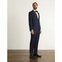 JAEGER Tailored Fit Pure Wool Shawl Tuxedo Jacket Men Navy -JAEGER Shop unnamed file 1040