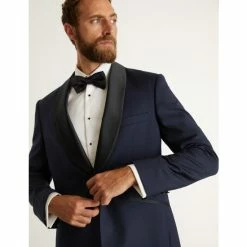 JAEGER Tailored Fit Pure Wool Shawl Tuxedo Jacket Men Navy -JAEGER Shop unnamed file 1041