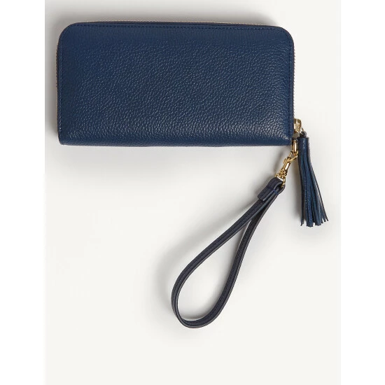 JAEGER Leather Zip Around Purse Women Black 1 JAEGER Leather Zip Around Purse Women Black