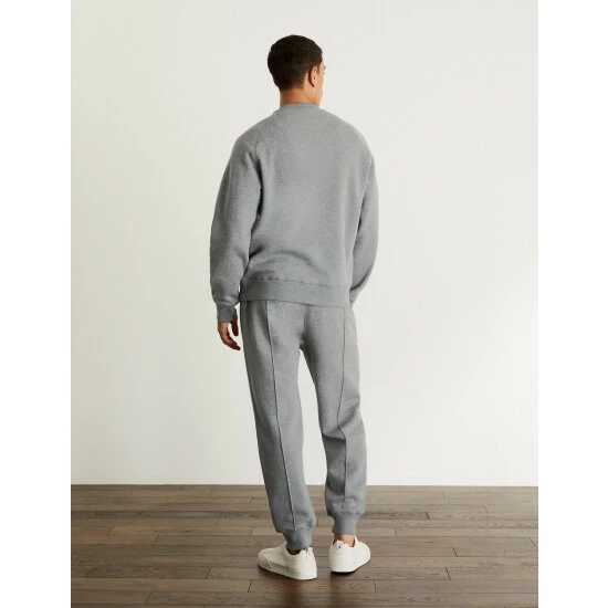 JAEGER Cotton With Wool Blend Crew Neck Sweater Men Navy 7 JAEGER Cotton With Wool Blend Crew Neck Sweater Men Navy - Image 7