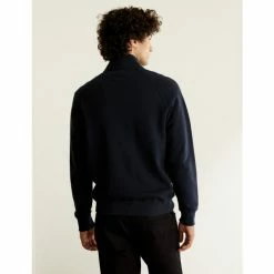 JAEGER Cotton With Wool Blend Zip Up Sweater Men Navy 11 JAEGER Cotton With Wool Blend Zip Up Sweater Men Navy -JAEGER Shop unnamed file 1066