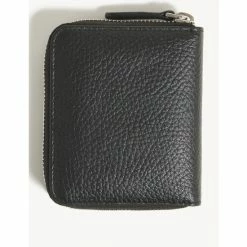 JAEGER Premium Leather Textured Zip Wallet Men Black
