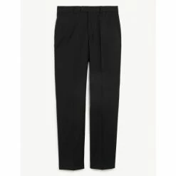 JAEGER Tailored Fit Pure Wool Twill Trousers Men Black