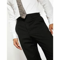 JAEGER Tailored Fit Pure Wool Twill Trousers Men Black -JAEGER Shop unnamed file 1097