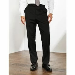 JAEGER Tailored Fit Pure Wool Twill Trousers Men Black -JAEGER Shop unnamed file 1098