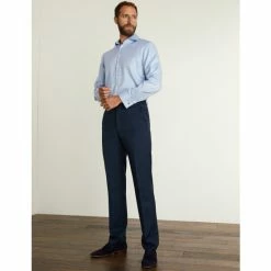 JAEGER Tailored Fit Pure Wool Twill Trousers Men Black -JAEGER Shop unnamed file 1100