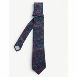 JAEGER Italian Pure Wool Paisley Tie Men Indigo Mix