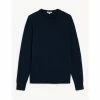 JAEGER Pure Cashmere Crew Neck Jumper Men Navy
