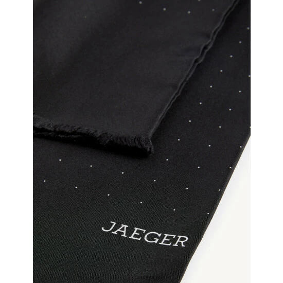 JAEGER Pure Silk Polka Dot Scarf Men Black Mix 2 JAEGER Pure Silk Polka Dot Scarf Men Black Mix - Image 2