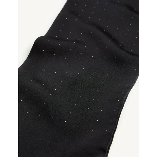 JAEGER Pure Silk Polka Dot Scarf Men Black Mix 4 JAEGER Pure Silk Polka Dot Scarf Men Black Mix - Image 4