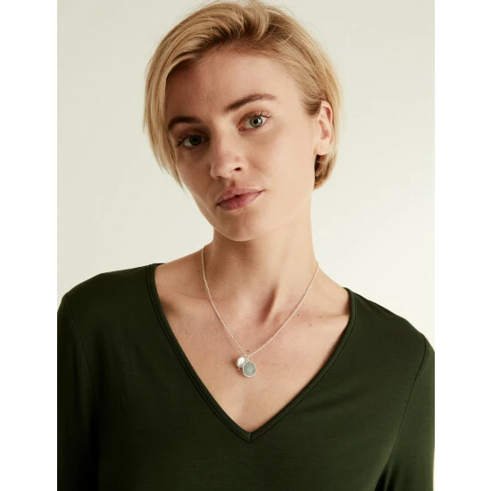 JAEGER Silver Tone Pendant Necklace Women Silver Mix 4 JAEGER Silver Tone Pendant Necklace Women Silver Mix - Image 4