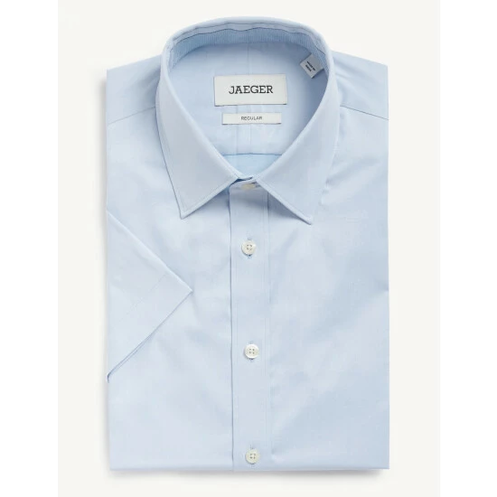 JAEGER Regular Fit Pure Cotton Twill Shirt Men Light Blue 1 JAEGER Regular Fit Pure Cotton Twill Shirt Men Light Blue
