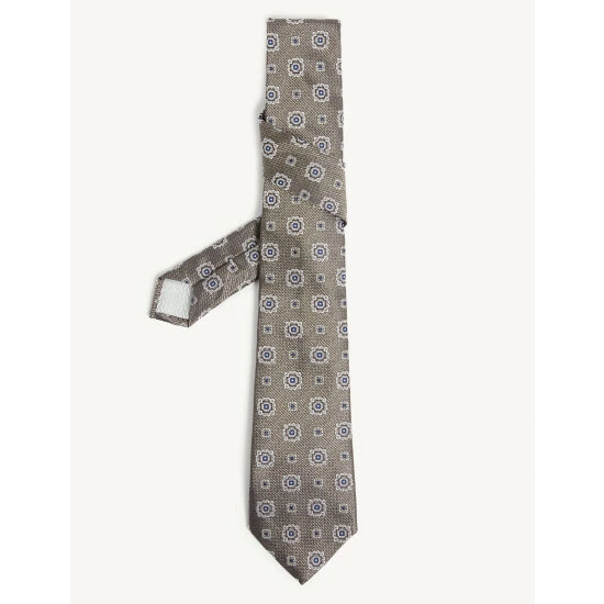 JAEGER Italian Woven Floral Pure Silk Tie Men Gold 1 JAEGER Italian Woven Floral Pure Silk Tie Men Gold