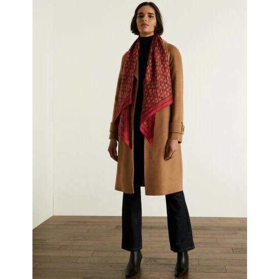 JAEGER Pure Silk Printed Square Scarf Women Pink Mix 4 JAEGER Pure Silk Printed Square Scarf Women Pink Mix - Image 4