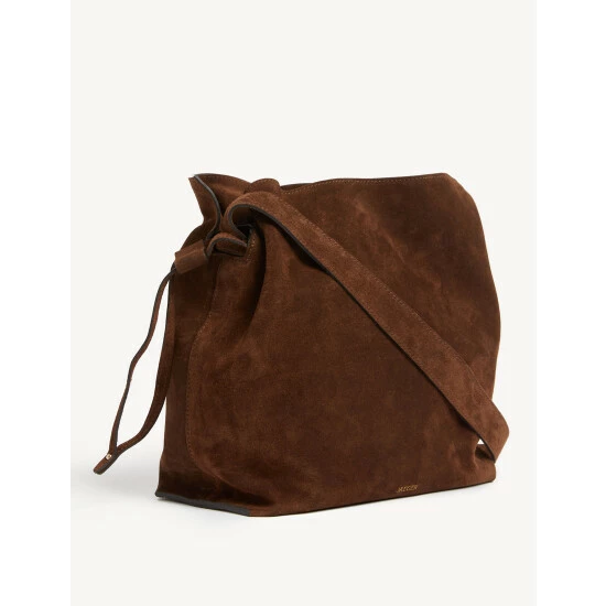 JAEGER Suede Drawstring Bucket Bag Women Chocolate Mix 8 JAEGER Suede Drawstring Bucket Bag Women Chocolate Mix - Image 8