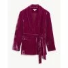 JAEGER Velvet Belted Blazer With Silk Women Pink