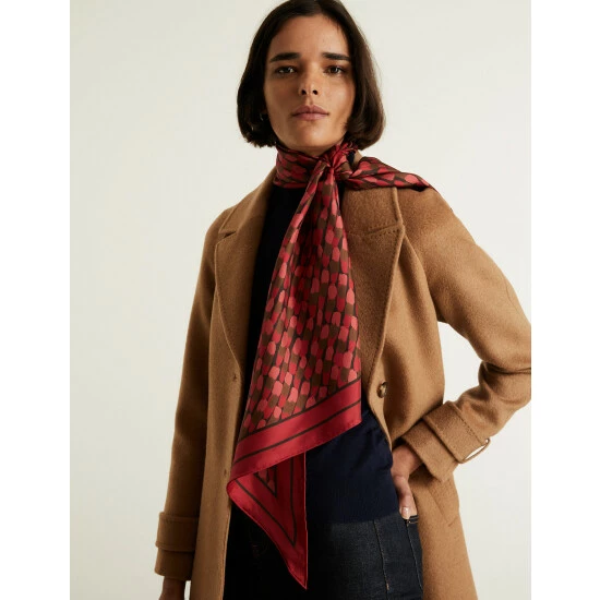 JAEGER Pure Silk Printed Square Scarf Women Pink Mix 6 JAEGER Pure Silk Printed Square Scarf Women Pink Mix - Image 6