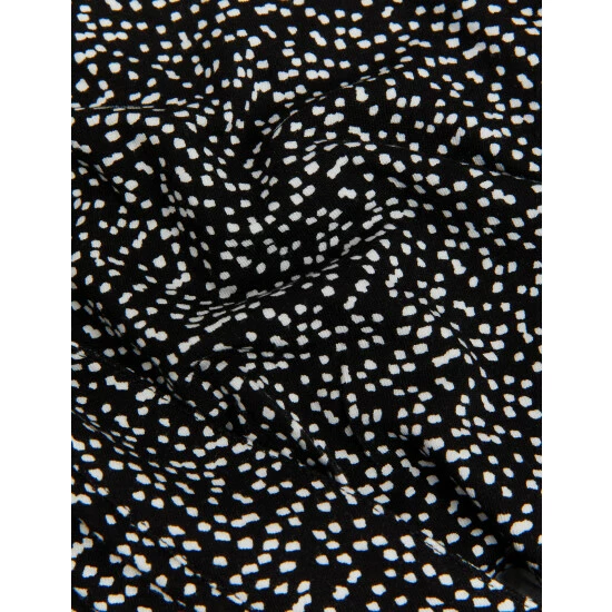 JAEGER Jersey Printed V-Neck Long Sleeve Top Women Black Mix 6 JAEGER Jersey Printed V-Neck Long Sleeve Top Women Black Mix - Image 6