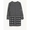 JAEGER Geometric Round Neck Shift Dress Women Black Mix