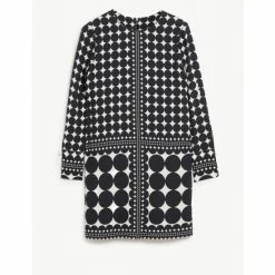 JAEGER Shop 5 JAEGER Geometric Round Neck Shift Dress Women Black Mix