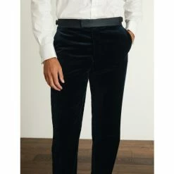 JAEGER Tailored Fit Italian Velvet Tuxedo Trousers Men Navy -JAEGER Shop unnamed file 1212