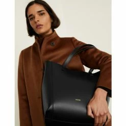 JAEGER Leather Tote Bag Women Black