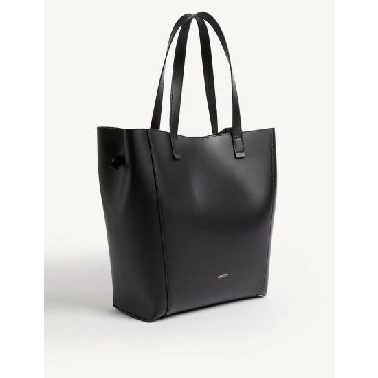 JAEGER Leather Tote Bag Women Black 3 JAEGER Leather Tote Bag Women Black - Image 3