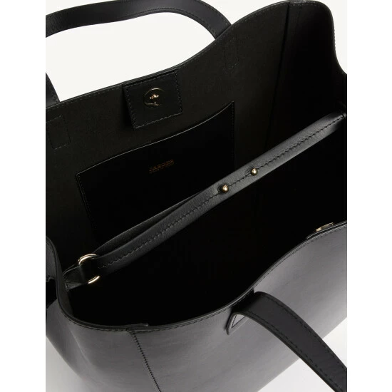 JAEGER Leather Tote Bag Women Black 4 JAEGER Leather Tote Bag Women Black - Image 4