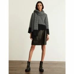 JAEGER Merino Wool Rich Dogtooth Jumper Women Black Mix -JAEGER Shop unnamed file 1228