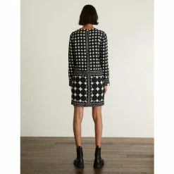 JAEGER Geometric Round Neck Shift Dress Women Black Mix 13 JAEGER Geometric Round Neck Shift Dress Women Black Mix -JAEGER Shop unnamed file 123