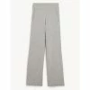JAEGER Merino Wool Rich Trousers With Cashmere Women Grey Marl
