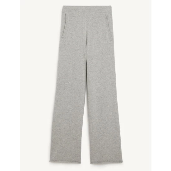 JAEGER Merino Wool Rich Trousers With Cashmere Women Grey Marl 1 JAEGER Merino Wool Rich Trousers With Cashmere Women Grey Marl