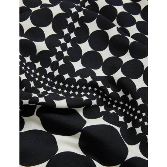 JAEGER Geometric Round Neck Shift Dress Women Black Mix 6 JAEGER Geometric Round Neck Shift Dress Women Black Mix - Image 6