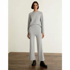 JAEGER Merino Wool Rich Trousers With Cashmere Women Grey Marl 14 JAEGER Merino Wool Rich Trousers With Cashmere Women Grey Marl -JAEGER Shop unnamed file 1242
