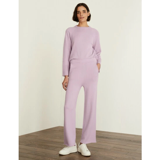 JAEGER Merino Wool Rich Trousers With Cashmere Women Grey Marl 8 JAEGER Merino Wool Rich Trousers With Cashmere Women Grey Marl - Image 8