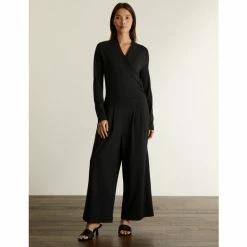 JAEGER Jersey Long Sleeve Wide Leg Jumpsuit Women Black 9 JAEGER Jersey Long Sleeve Wide Leg Jumpsuit Women Black -JAEGER Shop unnamed file 1246