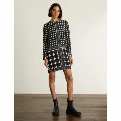 JAEGER Geometric Round Neck Shift Dress Women Black Mix 15 JAEGER Geometric Round Neck Shift Dress Women Black Mix -JAEGER Shop unnamed file 125