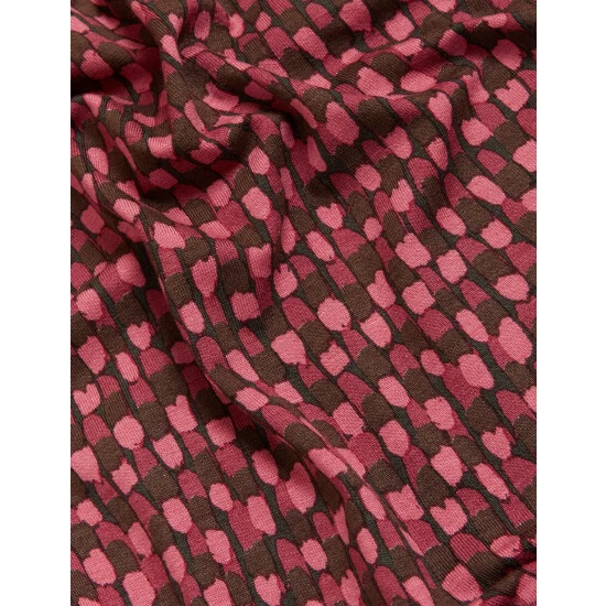 JAEGER Jersey Printed Slash Neck 3/4 Sleeve Top Women Red Mix 5 JAEGER Jersey Printed Slash Neck 3/4 Sleeve Top Women Red Mix - Image 5