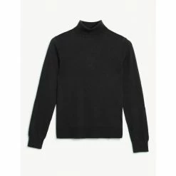 JAEGER Pure Cashmere Roll Neck Relaxed Jumper Women Black