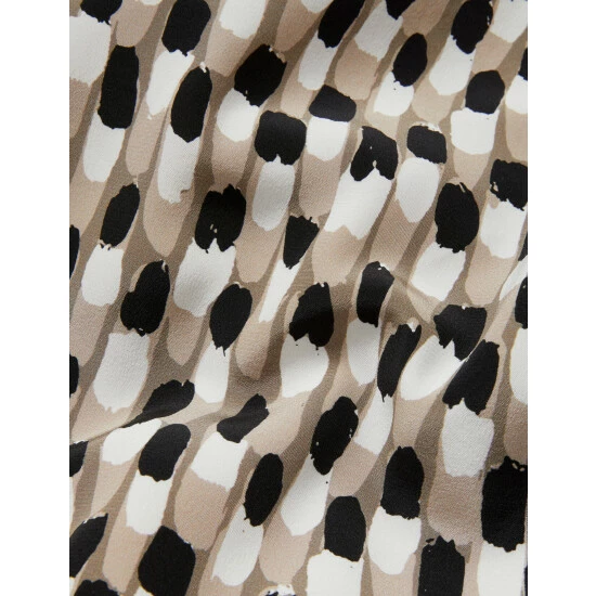 JAEGER Pure Silk Printed Tie Neck Tea Dress Women Multi/neutral 5 JAEGER Pure Silk Printed Tie Neck Tea Dress Women Multi/neutral - Image 5