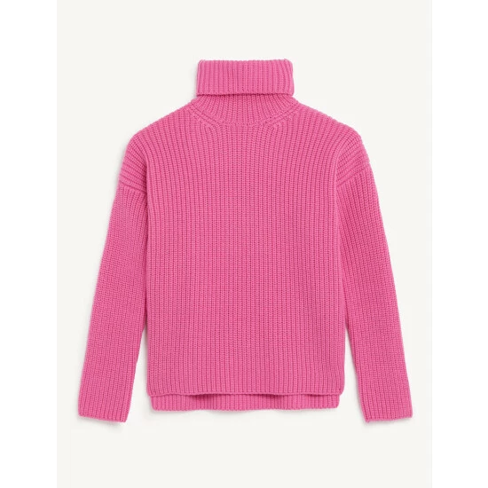 JAEGER Pure Merino Wool Roll Neck Jumper Women Pink 1 JAEGER Pure Merino Wool Roll Neck Jumper Women Pink