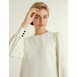 JAEGER Crepe Round Neck Long Sleeve Top Women Green 12 JAEGER Crepe Round Neck Long Sleeve Top Women Green -JAEGER Shop unnamed file 131