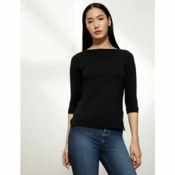 JAEGER Slash Neck 3/4 Sleeve Top Women Green 17 JAEGER Slash Neck 3/4 Sleeve Top Women Green -JAEGER Shop unnamed file 1310